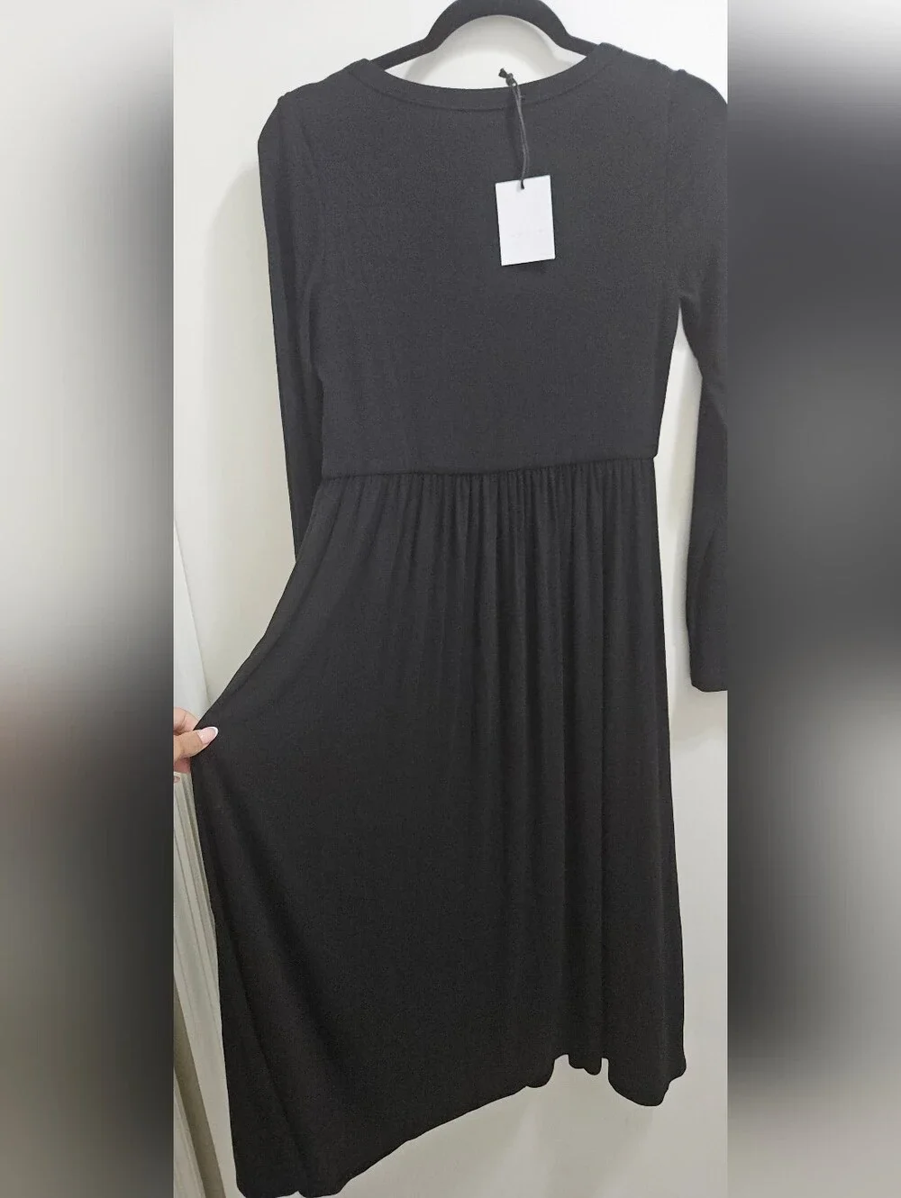 Hatch Black Ribbed Dress NWT